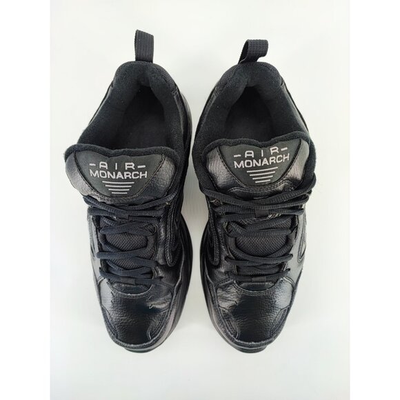 Nike Men's Air Monarch IV Black Leather Training Sneakers Size 8.5 US - Picture 4 of 8